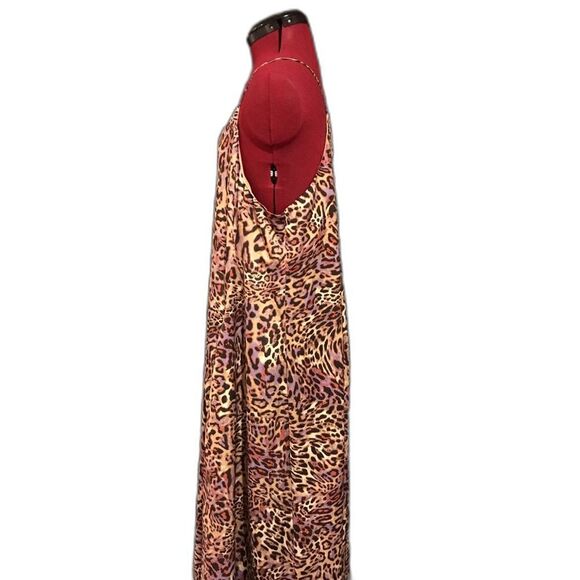 Nicole Miller Maxi Dress Women’s Size Large Violet Tulip Animal Print Satin NWT - Picture 3 of 12